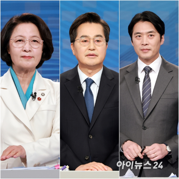 더불어민주당 추미애 경기도지사 경선후보가 1일 서울 양천구 SBS 목동 스튜디오에서 열린 더불어민주당 경기도지사 후보자 2차 TV 합동토론회에 참석해 토론을 준비하고 있다. [사진=국회사진기자단]