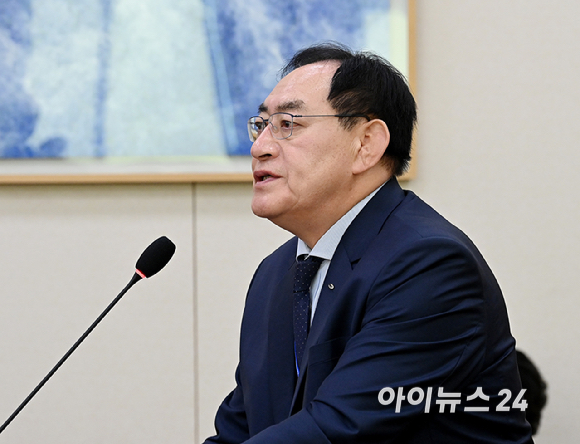 하형주 국민체육진흥공단 이사장이 21일 서울 여의도 국회 문화체육관광위원회에서 열린 대한체육회 등에 대한 국정감사에서 업무보고하고 있다. [사진=곽영래 기자]