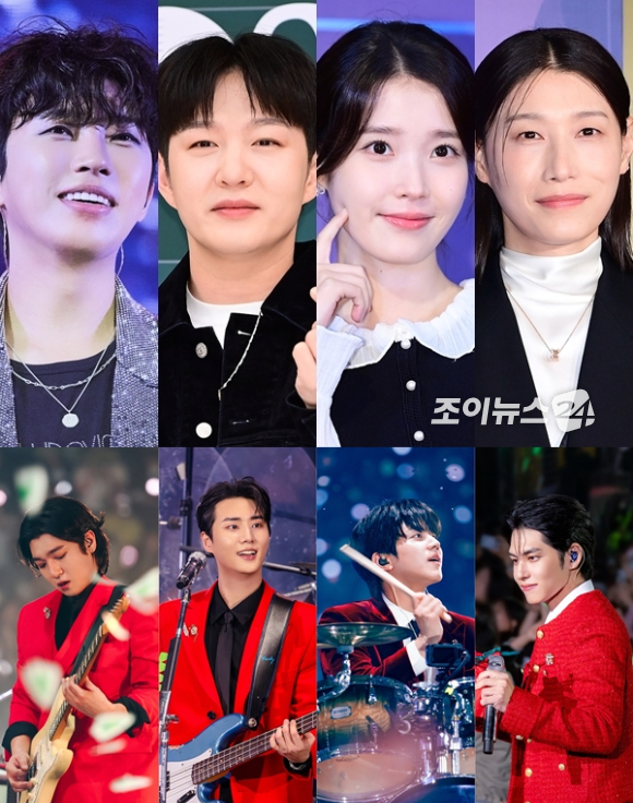 임영웅 이창섭 아이유 김연경 데이식스가 '2026 대한민국 퍼스트브랜드 대상'에서 수상의 영예를 안았다. [사진=조이뉴스24 DB, 물고기뮤직, JYP]