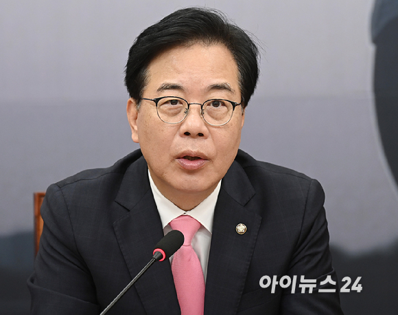 송언석 국민의힘 원내대표가 28일 오전 서울 여의도 국회에서 열린 최고위원회의에서 발언하고 있다. [사진=곽영래 기자]