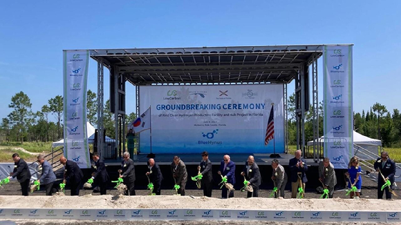 기후테크 기업 로우카본은 지난 6일(현지시간) 플로리다주 멀버리 카운티에 주 최초의 청정수소 공장 착공을 위해 기공식을 개최했다고 9일 밝혔다. [사진=로우카본]