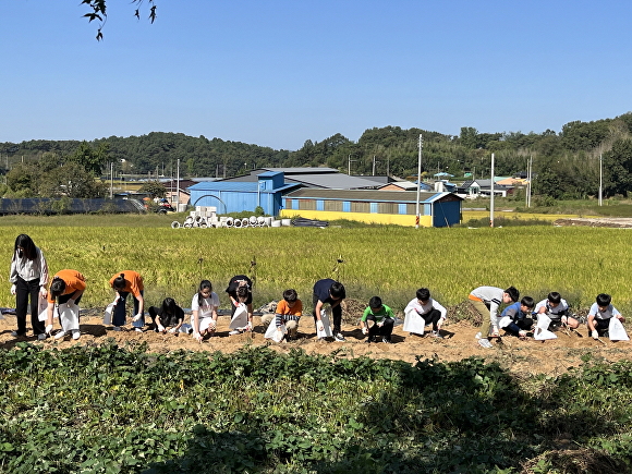 익산 농촌체험 휴양마을 방문객들이 체험활동을 하고 있다. [사진=익산시 ]