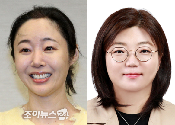 김주영 어도어 신임 대표이사와 민희진 어도어 전 대표이사. [사진=어도어/조이뉴스24 포토DB]