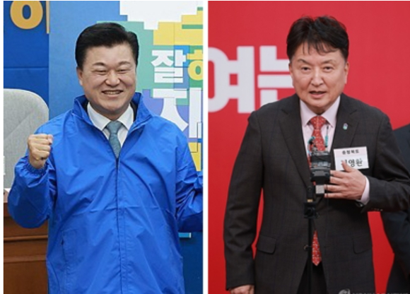 국민의힘 중앙당 공천관리위원회는 6&middot;3 지방선거 충북지사 후보로 현역인 김 지사가 확정됐다고 27일 밝혔다. 더불어민주당 후보인 신용한 대통령 직속 지방시대위원회 부위원장과 최종전을 펼치게 됐다. [사진=연합뉴스]