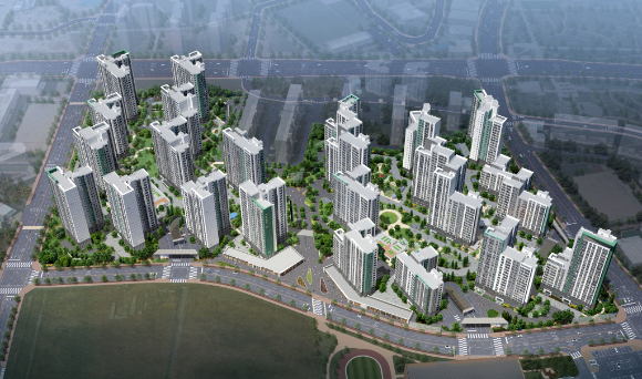 영통 푸르지오 트레센츠, 영통 푸르지오 파인베르 전체 조감도. [사진=대우건설]