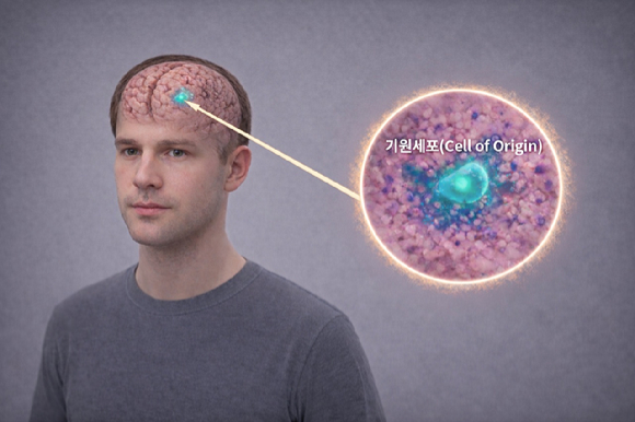 국내 연구팀이 뇌속 난치성 뇌종양 기원세포를 찾아냈다(AI생성 이미지). [사진=KAIST]