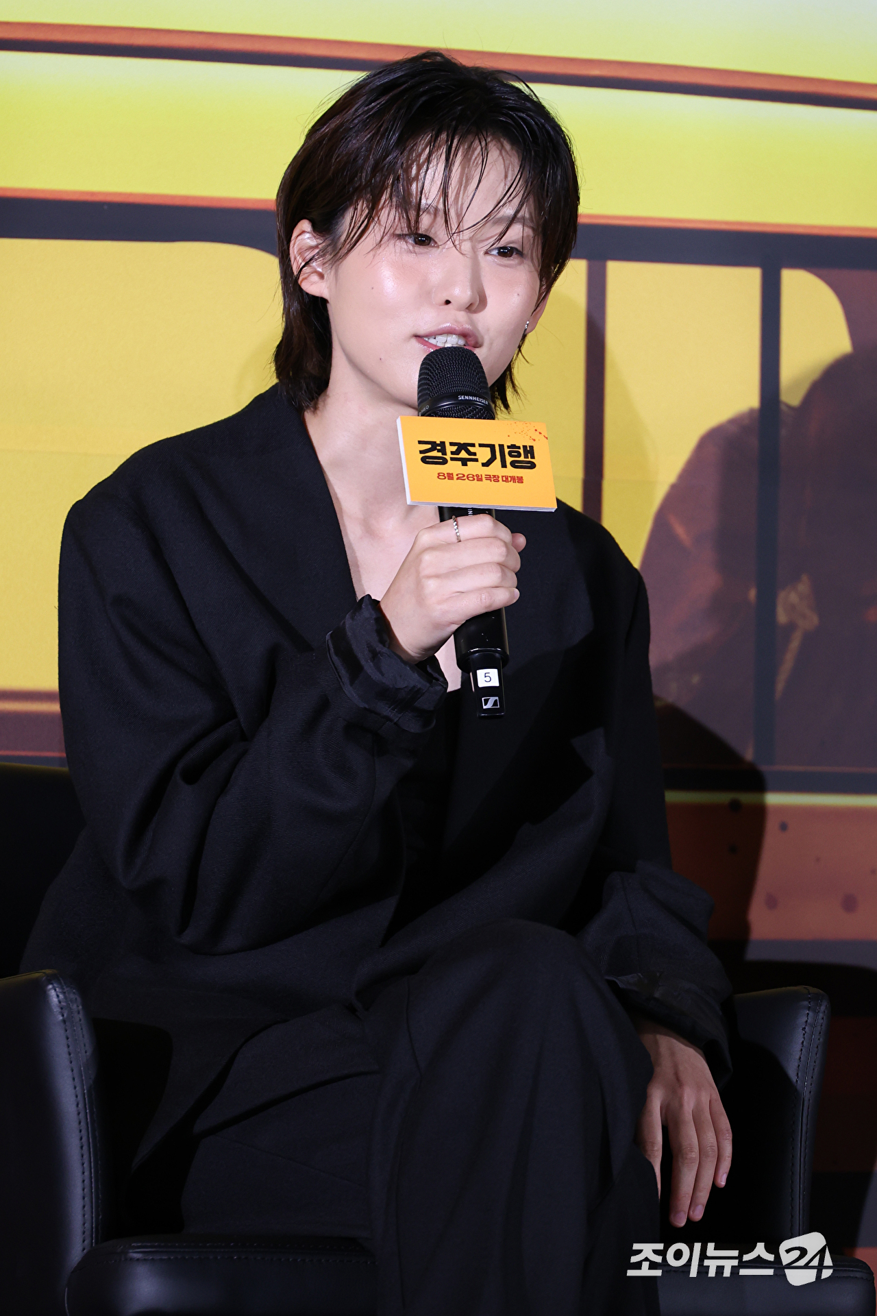 배우 이연이 27일 오전 서울 광진구 자양동 롯데시네마 건대입구점에서 열린 영화 '경주기행'(감독 김미조) 제작보고회에 참석해 소감을 말하고 있다. [사진=문수지 기자]