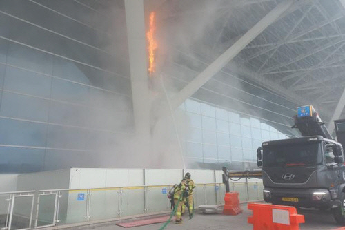 인천국제공항에서 화재가 발생했다. [사진=인천소방본부]