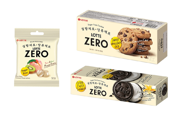 롯데웰푸드 무설탕 브랜드 '제로' 3종 카자흐스탄용 패키지 이미지. [사진=롯데웰푸드]