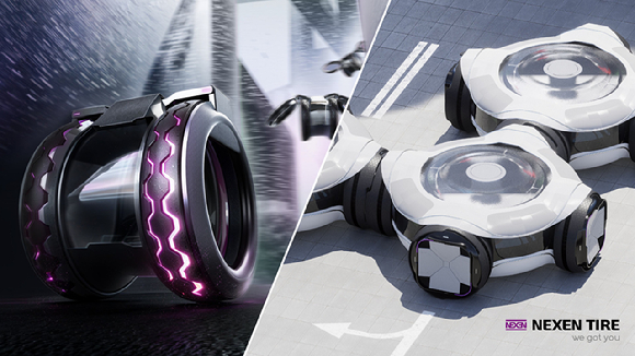 IDEA 2025 본상 수상한 넥센타이어의 미래형 콘셉트 타이어 2종. [사진=넥센타이어]