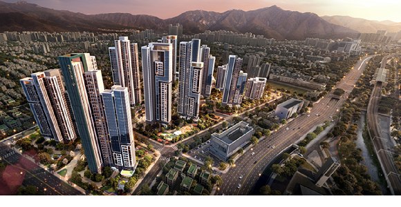 부산 동래구 사직동 일대 '사직4구역 재개발 정비사업&lsquo; 조감도. [사진=대우건설]