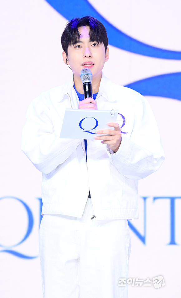방송인 미미미누가 18일 오후 서울 마포구 상암동 큐브컨벤션센터에서 열린 TAEYANG 정규 4집 'QUINTESSENCE'(퀸테센스) 음감회에 MC로 참석하고 있다. [사진=정소희 기자]