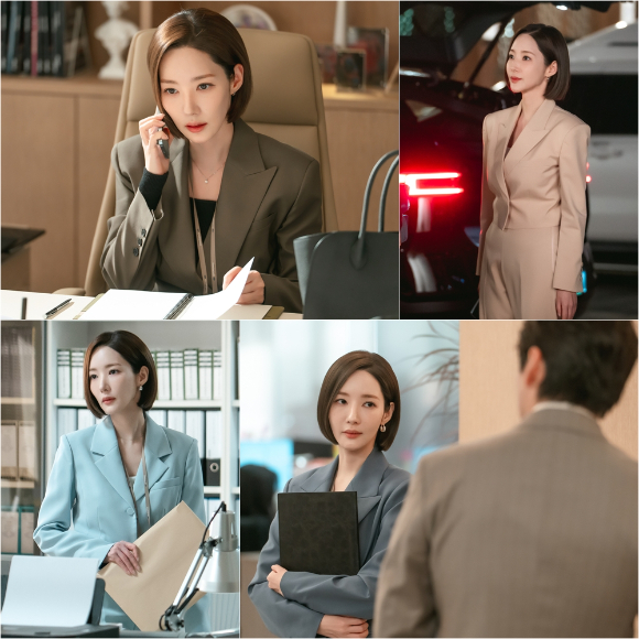 '나인 투 식스' 박민영, 칼단발+세련 슈트핏…오피스 로코 퀸 귀환
