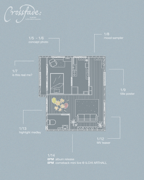 SF9 인성 첫 솔로 앨범 'Crossfade:'(크로스페이드:) 스케줄러 [사진=FNC엔터테인먼트]