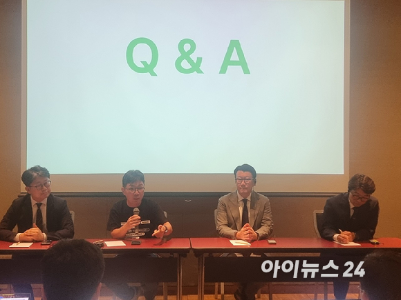 김유원 네이버클라우드 대표가 9일 오후 일본 오사카에서 열린 기자간담회에서 일본 사업 성과와 전략을 발표하고 있다. [사진=윤소진 기자]