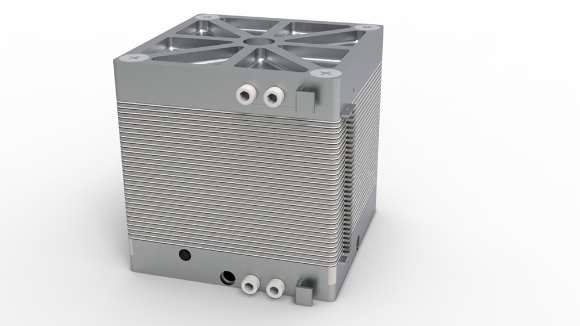 한국에너지연구원 연구진이 개발한 SOEC 스택에 대해 성능 평가를 하고 있다 [사진=에너지연]