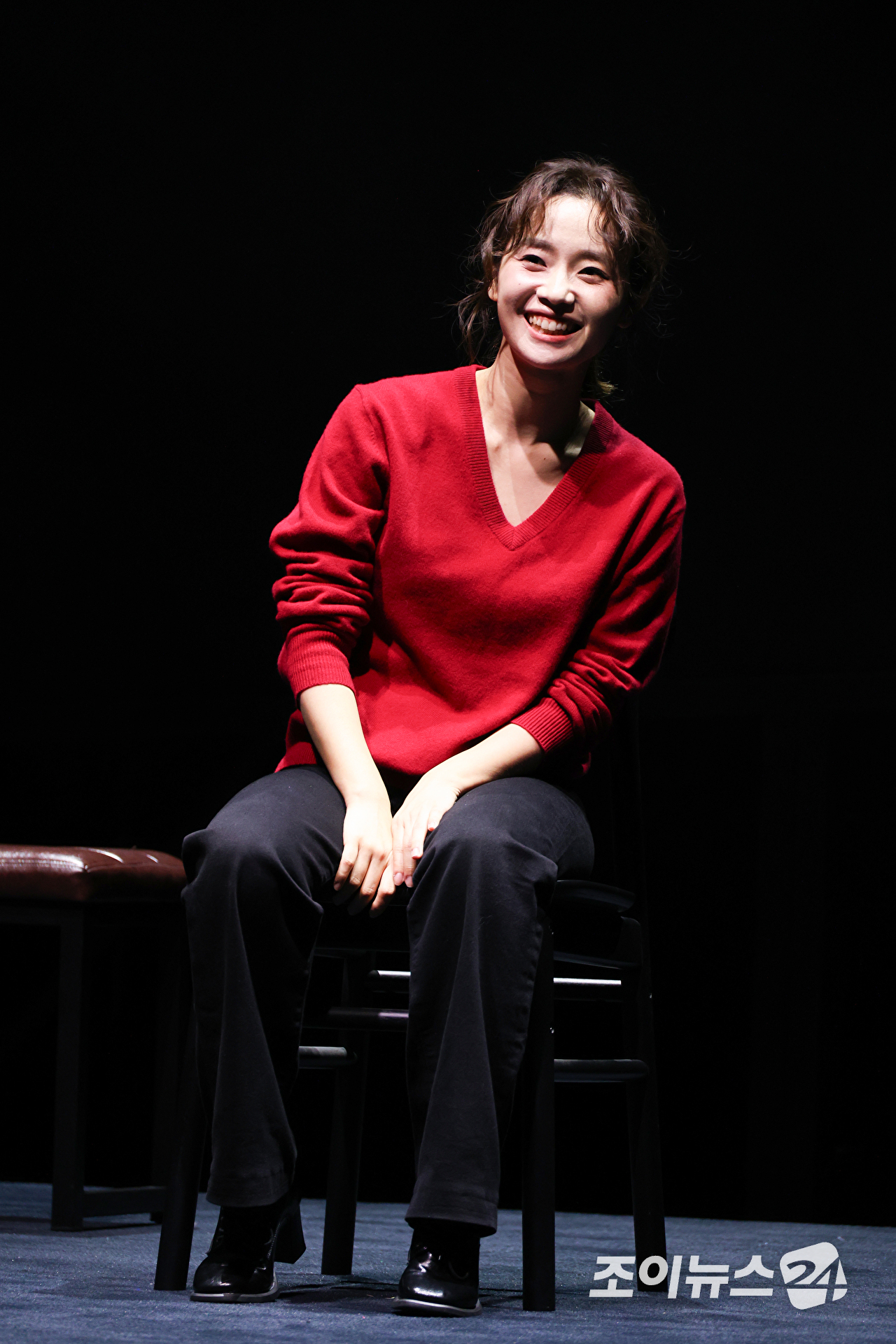 배우 김규남이 23일 오후 서울 종로구 연지동 두산아트센터 연강홀에서 진행된 연극 '플리백' 프레스콜에 참석해 열연을 펼치고 있다. [사진=문수지 기자]