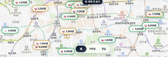 거지맵 사이트 화면. [사진=거지맵 캡처]