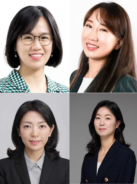 (왼쪽 위부터 시계 방향으로) 김희정 삼성바이오로직스 부사장, 안소연 삼성바이오로직스 상무, 신지은 삼성바이오에피스 부사장, 박소영 GC 전략기획실장. [사진=각 사 제공]