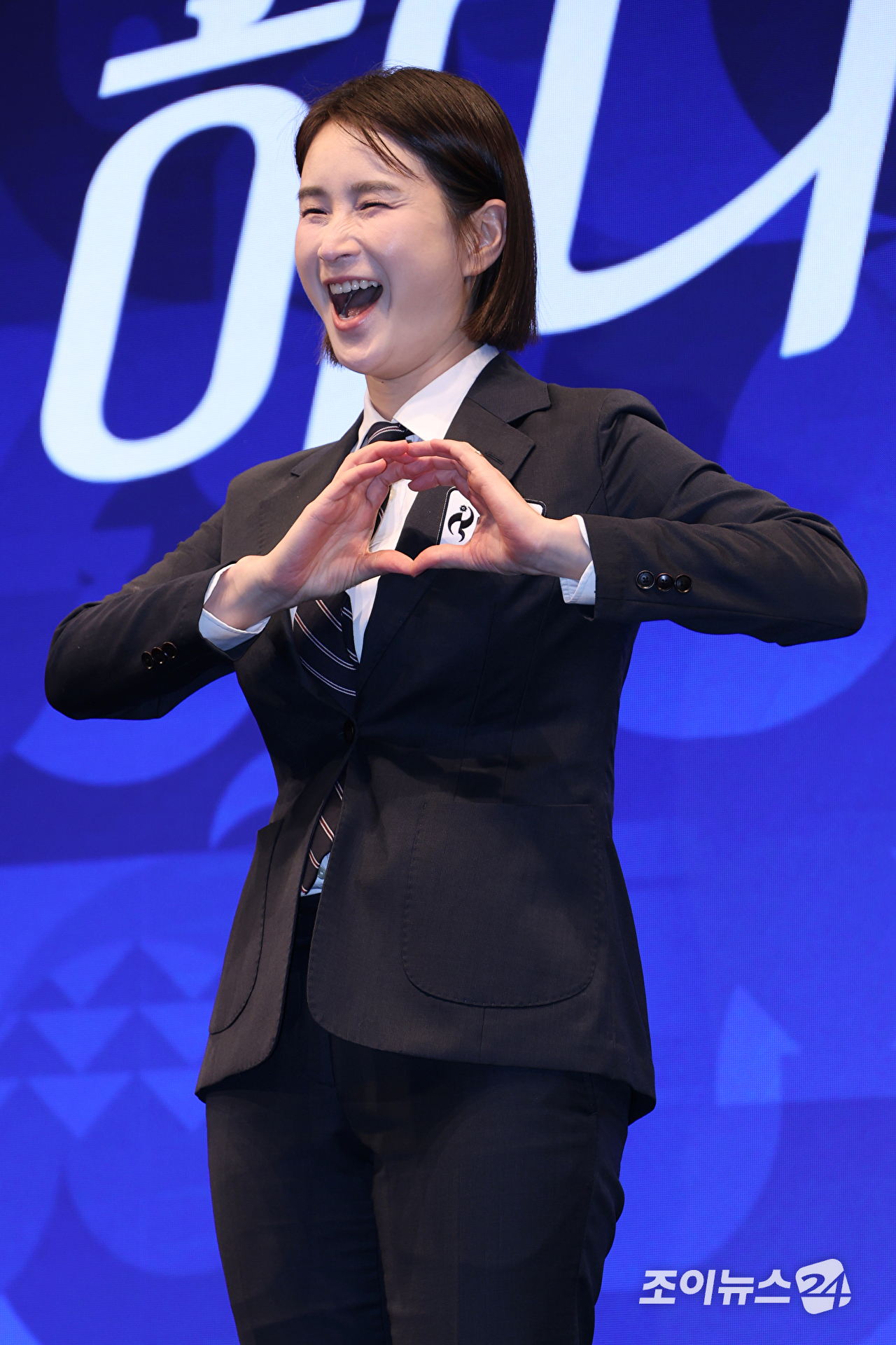 기보배 해설위원이 28일 오후 서울 영등포구 여의도동 KBS아트홀에서 진행된 '2026 아이치-나고야 아시안게임' 제작발표회에 참석해 포즈를 취하고 있다. [사진=문수지 기자]