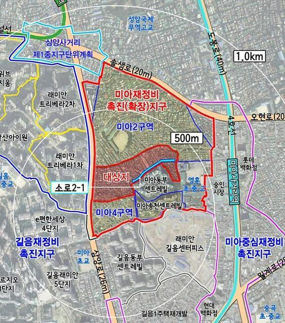 강북구 미아3구역 위치.[자료=서울시]