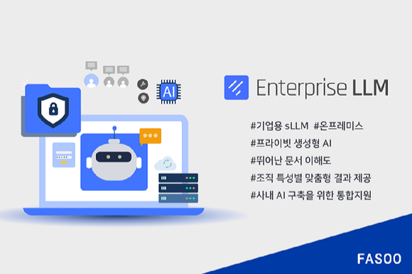 파수는 기업용 경량화된 대형언어모델(sLLM) '파수 ELLM(파수 엔터프라이즈 LLM)'을 출시했다. [사진=파수]