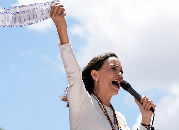 2025년 노벨평화상 영예를 안은 베네수엘라 야권 지도자 마리아 코리나 마차도 [사진=연합뉴스]