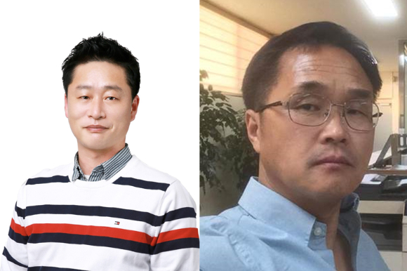 2022년 10월 ‘대한민국 엔지니어상’을 수상한 안정열 SK하이닉스 테크니컬 리더(왼쪽)와 김용하 ㈜천일 부장 [사진=과기정통부]