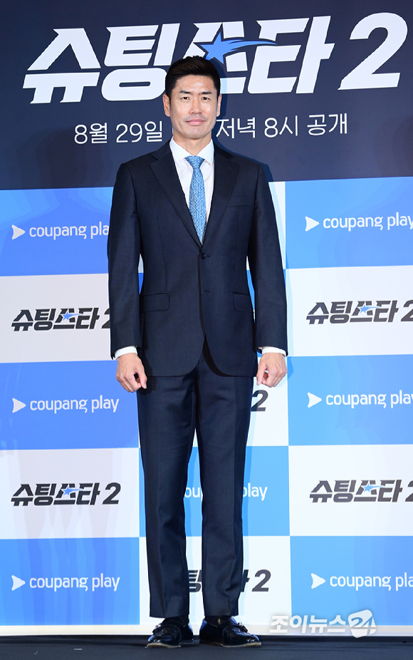 설기현 코치가 28일 오전 서울 구로구 더 링크 서울 트리뷰트 포트폴리오 호텔에서 열린 쿠팡플레이 예능 '슈팅스타' 시즌 2 제작발표회에 참석하고 있다. [사진=정소희 기자]