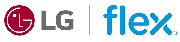 현지시간 3일 미국 텍사스주 달라스에서 열린 Flex 공장 준공식에서 LG전자가 인버터 스크롤 칠러 제품을 전시했다. 사진은 LG전자 이광원 DC솔루션Task 리더(오른쪽에서 첫 번째), Flex 크리스 버틀러 사장(오른쪽에서 두 번째) 등 양사 관계자들이 기념촬영을 하는 모습. [사진=LG전자]