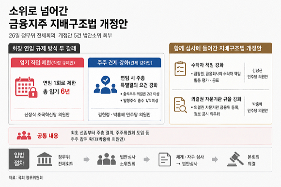 금융지주 지배구조법 개정안 주요 내용과 향후 입법 절차. [AI 생성 이미지]