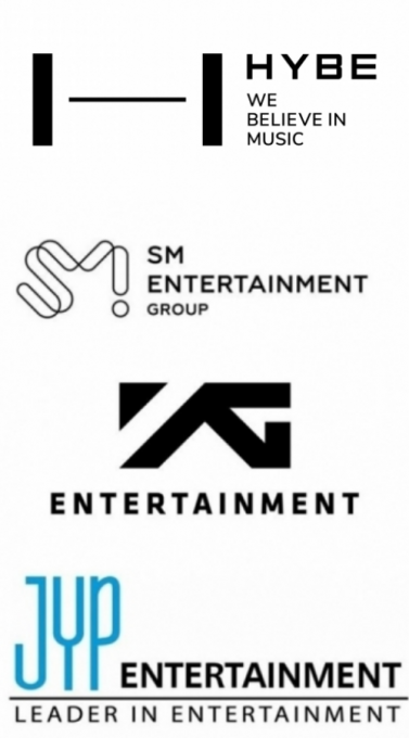 하이브-SM-YG-JYP엔터테인먼트 CI [사진=각 소속사  ]