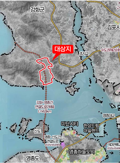 인천 강화 남단 경자구역 신규 지정 사업 위치도 [사진=인천경제청]