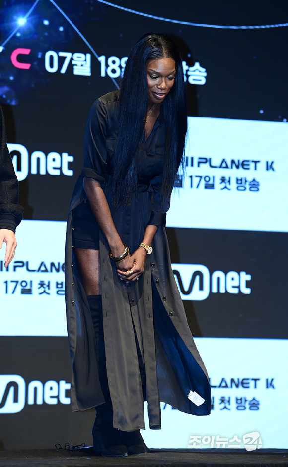 댄서 겸 안무가 카니가 16일 오전 서울 구로구 더 세인트에서 열린 Mnet 새 예능프로그램 '보이즈2 플래닛' 제작발표회에 K마스터로 참석하고 있다. [사진=정소희 기자]