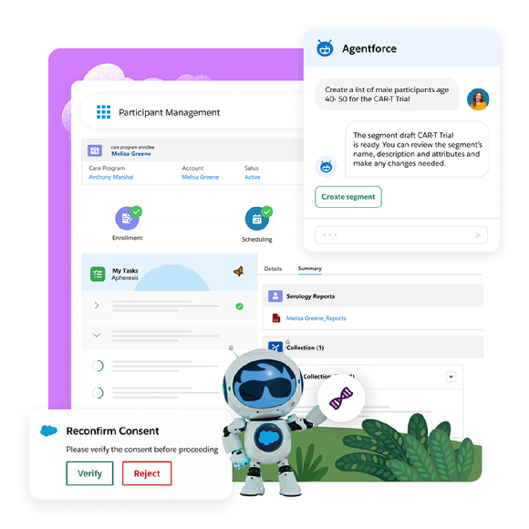 라이프 사이언스 클라우드 에이전트포스 UI 예시. [사진=세일즈포스]