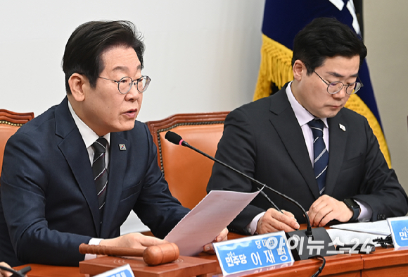 이재명 더불어민주당 대표가 12일 오전 서울 여의도 국회에서 열린 최고위원회의에서 발언하고 있다. [사진=곽영래 기자]