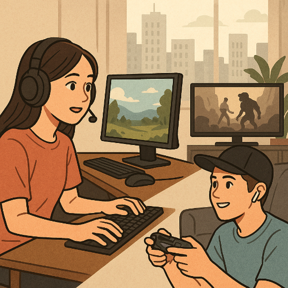 국내 PC(스팀)·콘솔 활성화 기기 수가 지난해보다 89만대(16%) 증가해 10·20대 '핵심 이용자(코어 오디언스)'를 중심으로 성장세가 계속되고 있다는 분석이 나왔다. 사진은 ChatGPT로 생성한 인공지능(AI) 이미지. [사진=ChatGPT]