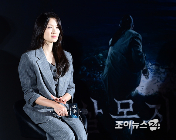 배우 김혜윤이 4일 오전 서울 용산 CGV 아이파크몰에서 열린 영화 '살목지'(감독 이상민) 제작보고회에 참석하고 있다. [사진=정소희 기자]