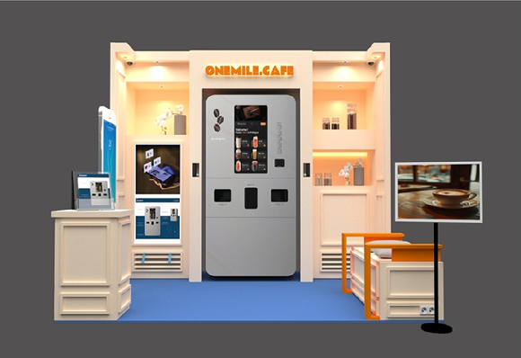 투비이스가 개발한 AI 스마트허브 기반 마이크로 무인카페 플랫폼인 '원마일카페' [사진=투비이스]