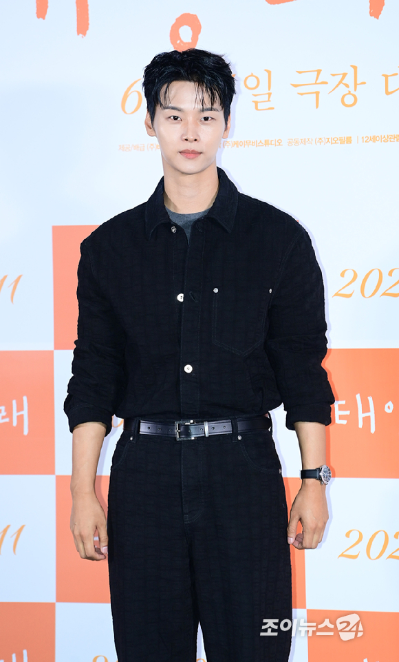 배우 차학연이 2일 오후 서울 용산구 CGV 용산아이파크몰에서 열린 영화 '태양의 노래'(감독 조영준) 언론시사회에 참석하고 있다. [사진=정소희 기자]