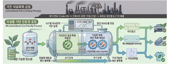 나일론6,6과 나일론 6 단량체 생산 모식도. [사진=KAIST]