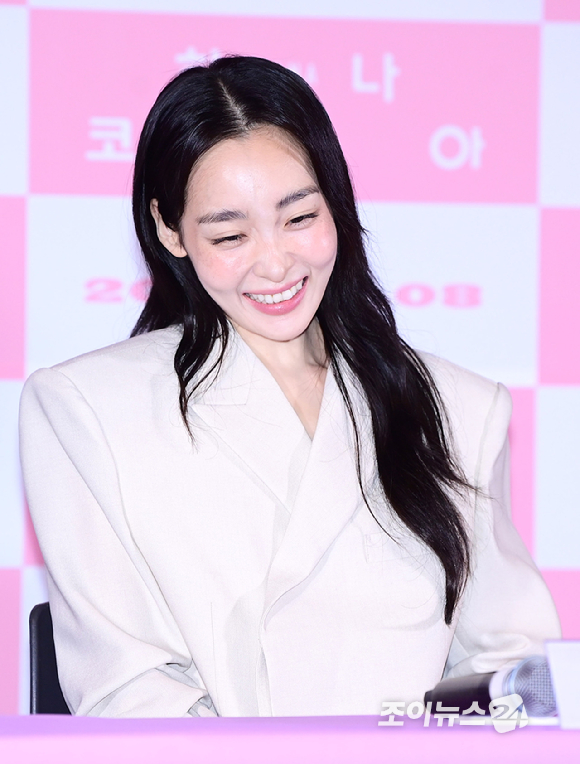 배우 김민하가 26일 오후 서울 CGV용산아이파크몰에서 열린 영화 '하나 코리아'(감독 프레드릭 쇨베르) 언론시사회에 참석하고 있다. [사진=정소희 기자]