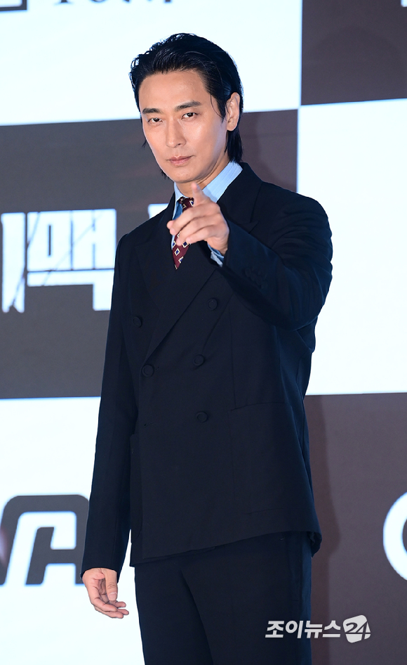 배우 주지훈이 10일 오후 서울 구로구 더세인트에서 열린 ENA 월화드라마 '클라이맥스' 제작발표회에서 참석하고 있다. [사진=정소희 기자]