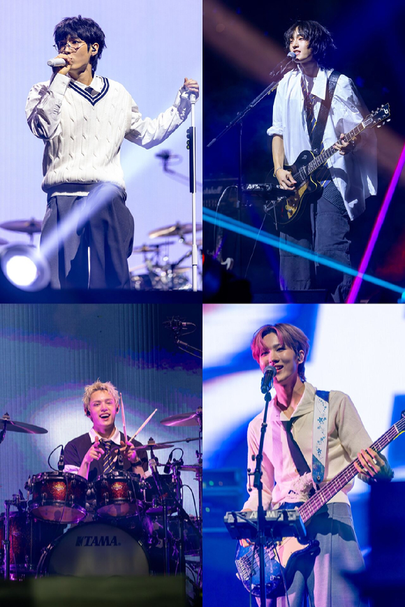 에이엠피, FNC선배 든든 응원 속 콘서트 급 데뷔쇼⋯강렬 첫 만남