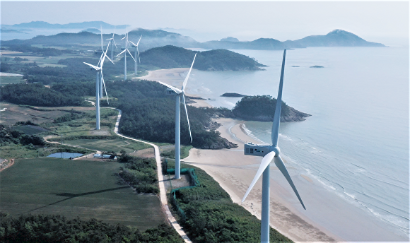 전라남도 신안군 자은도의 육상 풍력단지 전경 [사진=전남도]