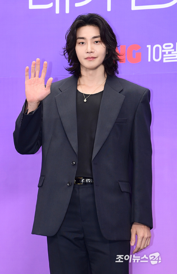 배우 김재영이 14일 오전 서울 마포구 상암동 스탠포드호텔에서 열린 티빙 오리지널 시리즈 '내가 떨릴 수 있게' 제작발표회에 참석하고 있다. [사진=정소희 기자]
