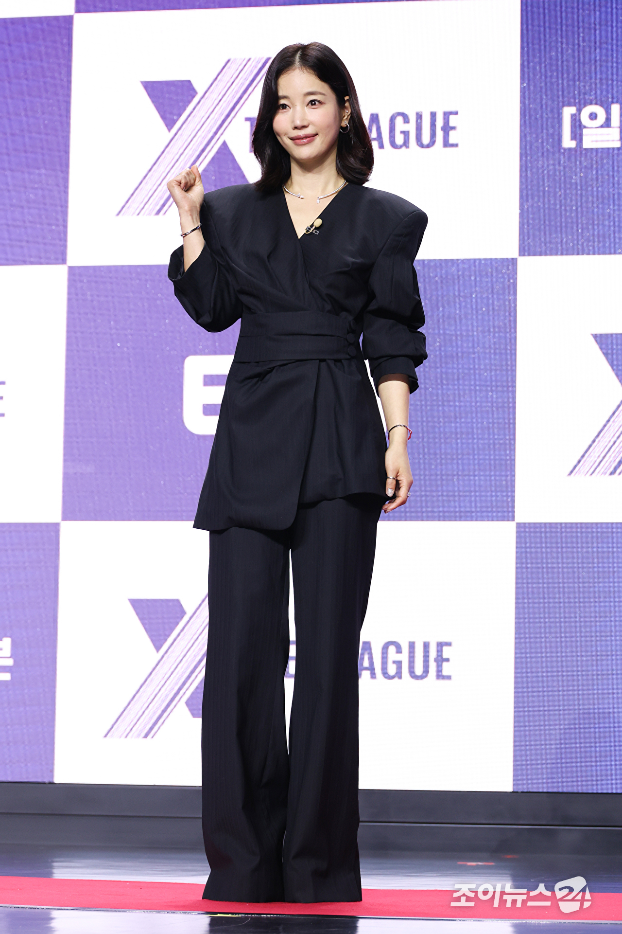 배우 기은세가 30일 오전 서울 마포구 상암동 큐브컨벤션센터에서 진행된 ENA 신규 예능프로그램 '엑스 더 리그(X THE LEAGUE)' 제작발표회에 참석해 포즈를 취하고 있다. [사진=문수지 기자]