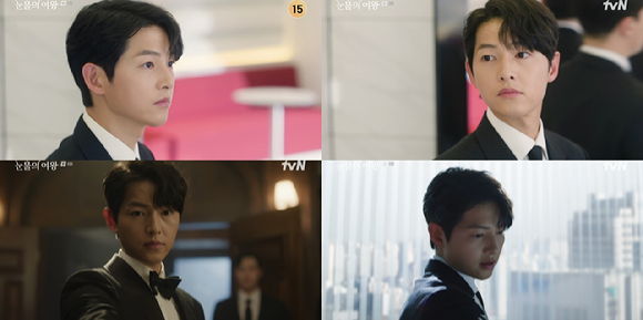배우 송중기가 '눈물의 여왕'에서 빈센조로 열연하고 있다. [사진=tvN 방송화면 캡처]