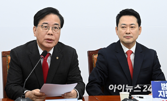 송언석 국민의힘 원내대표가 30일 서울 여의도 국회에서 열린 최고위원회의에서 발언하고 있다. [사진=곽영래 기자]