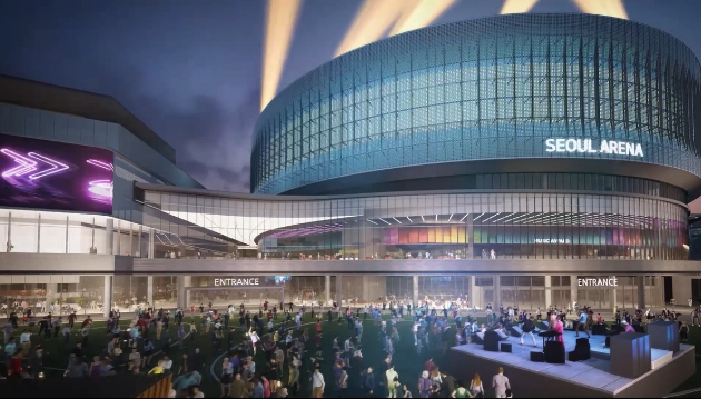 오세훈 시장이 21일 서울시청 지하 서울갤러리에서 '글로벌 문화중심지, K-엔터타운 창동 조성계획'을 발표하고 있다. [사진=김한빈 기자]